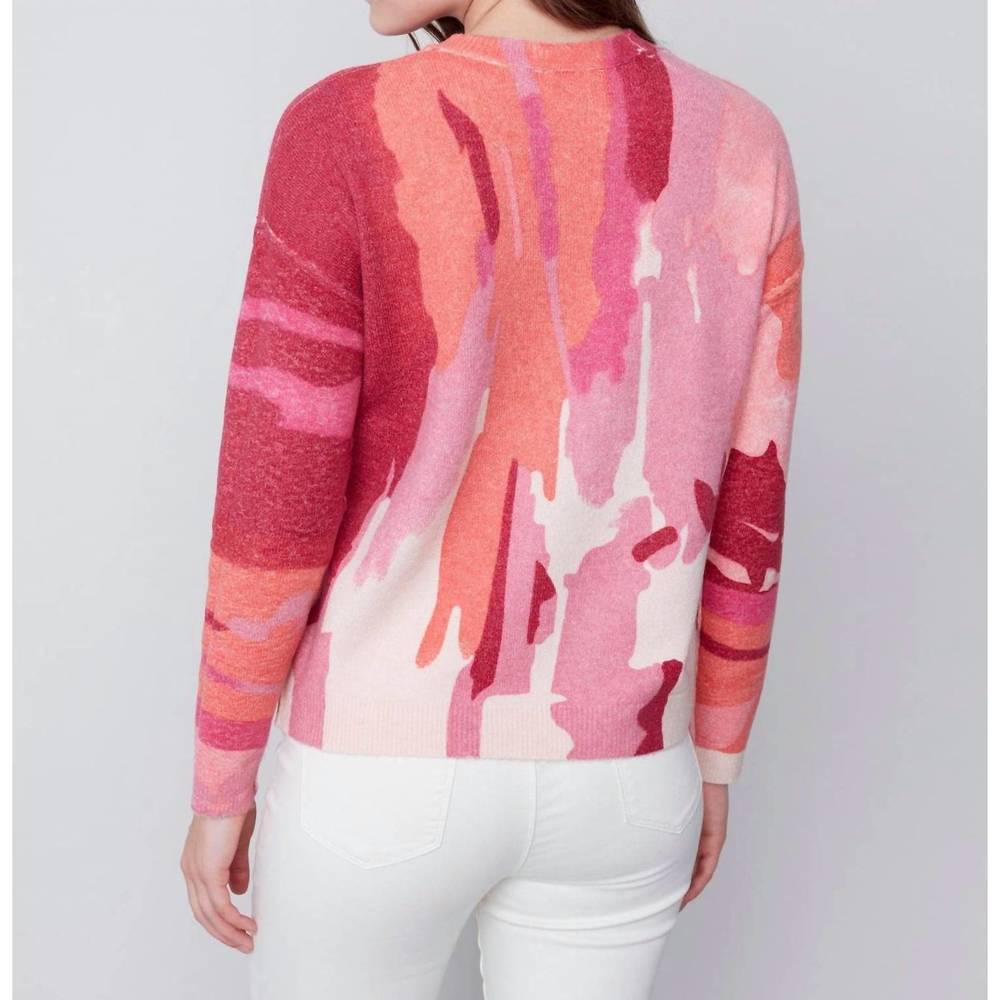 NEW CHARLIE B reversible printed sweater in orchid - Picture 7 of 7